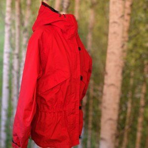 Vintage 90s Alpine Design Gore-Tex red hooded shell rain wind jacket, size small